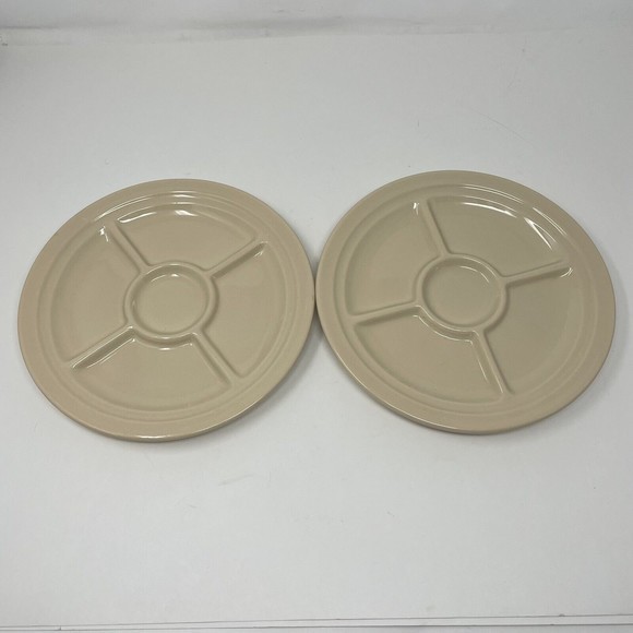 + 2 Vtg Sterling China Restaurant Ware Divided Plate USA 5 Section Desert Tan *‎ - Picture 6 of 8